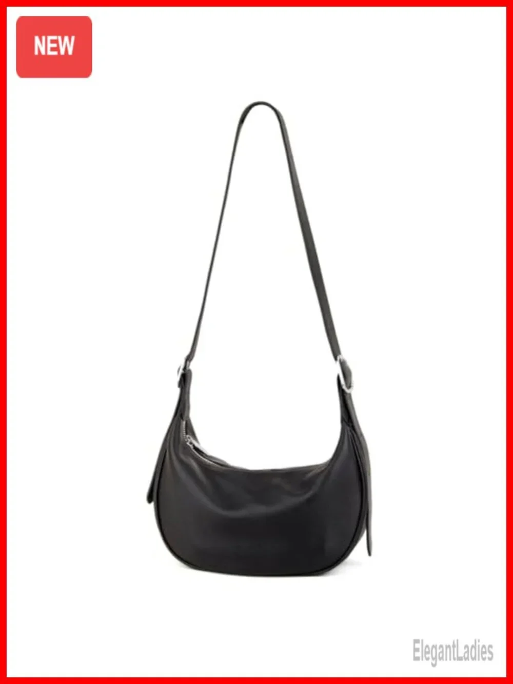 Full Grain Leather Hobo Bag Crescent Crossbody Shoulder Purse